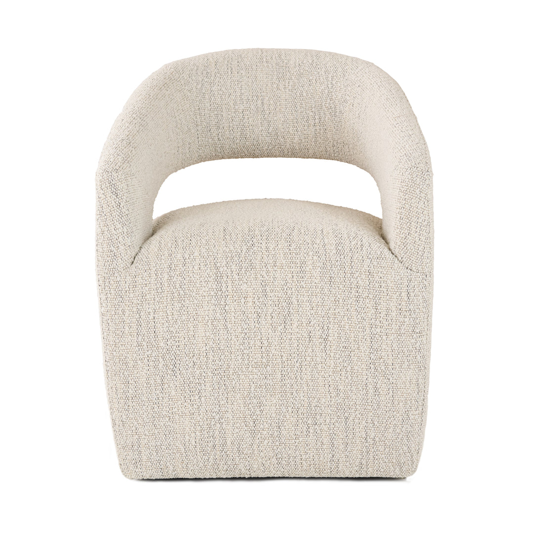 Angie  Modern Beige Fabric Dining Chair
