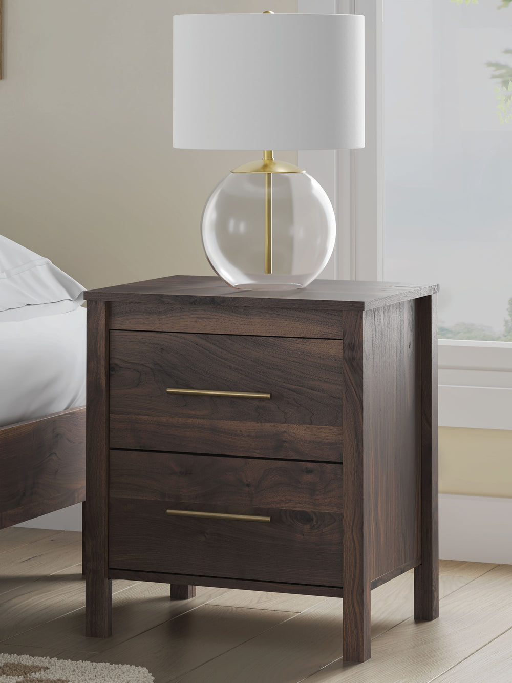 Calverson - Two Drawer Night Stand - Mocha