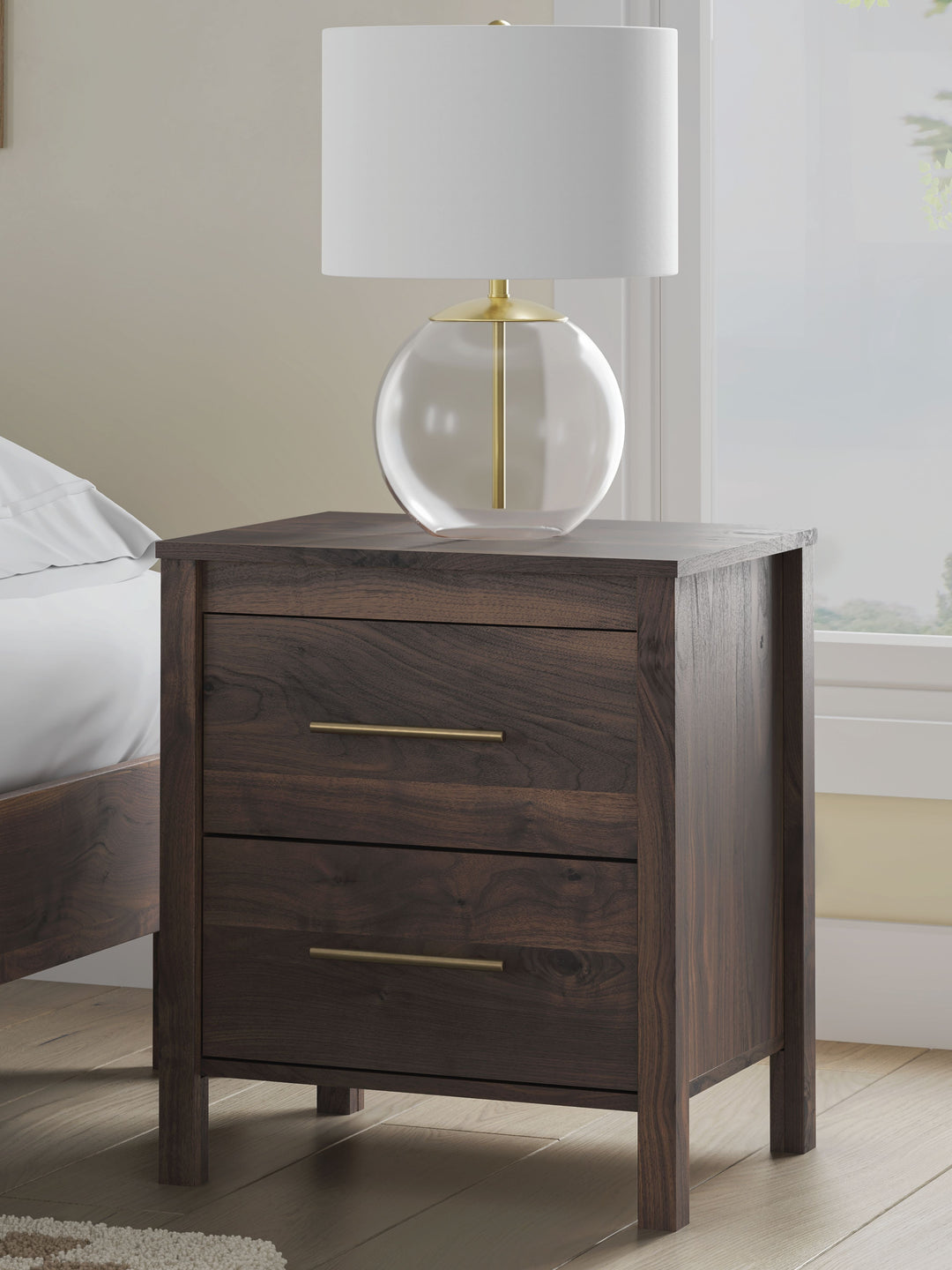 Calverson - Two Drawer Night Stand - Mocha