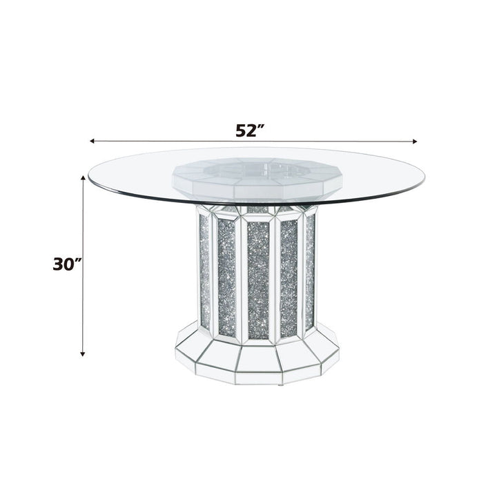 Noralie - Dining Table - Clear Glass Top & Mirrored & Faux Diamonds