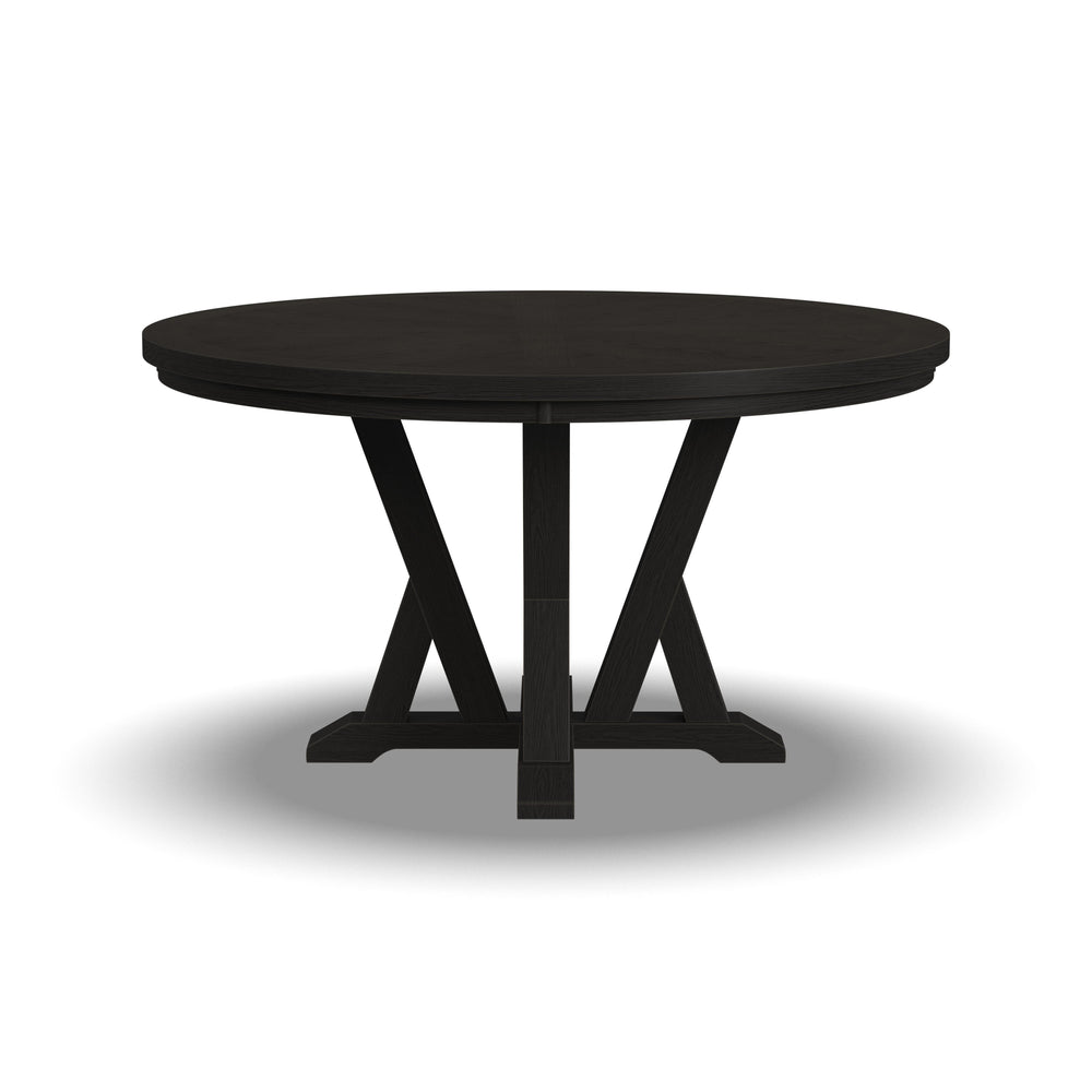 Lattice Round Dining Table Dark Brown
