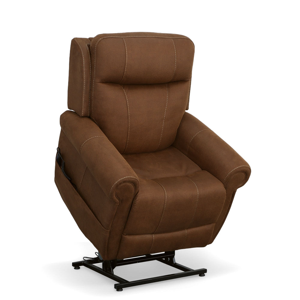 Stewart Power Lift Recliner With Power Headrest & Lumbar Amber Brown