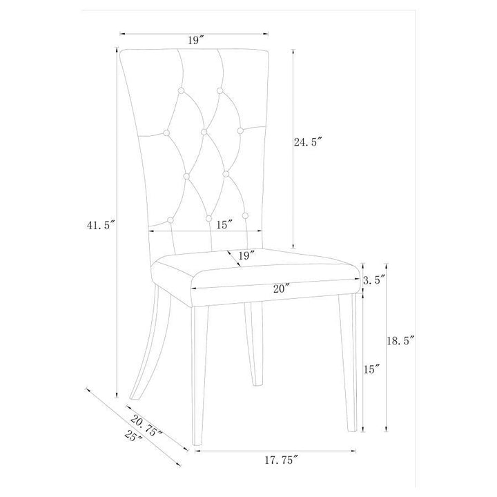 Kerwin - Velvet Upholstered Dining Side Chair  - Gray