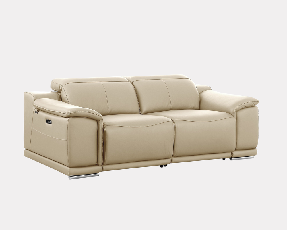 DivanItalia 9762 Beige Italian Leather Modular Loveseat - alternate view 7