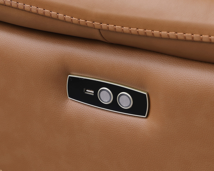 DivanItalia Cognac 5-Piece Power Reclining Sectional