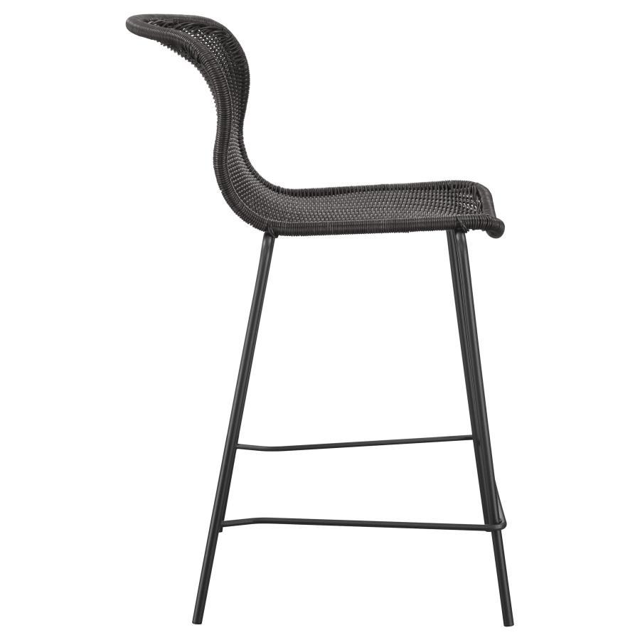 Mckinley - Faux Rattan Metal Counter Chair  - Brown