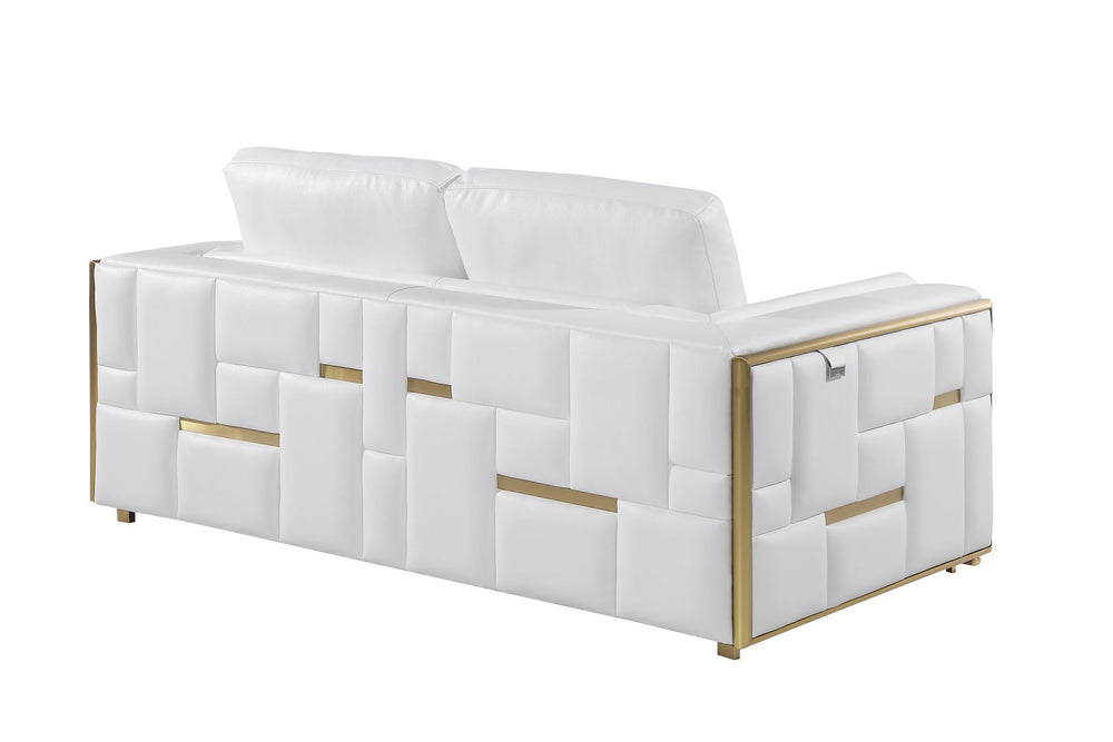 DivanItalia 1130 Sofa in Top-Grain Italian Leather - White