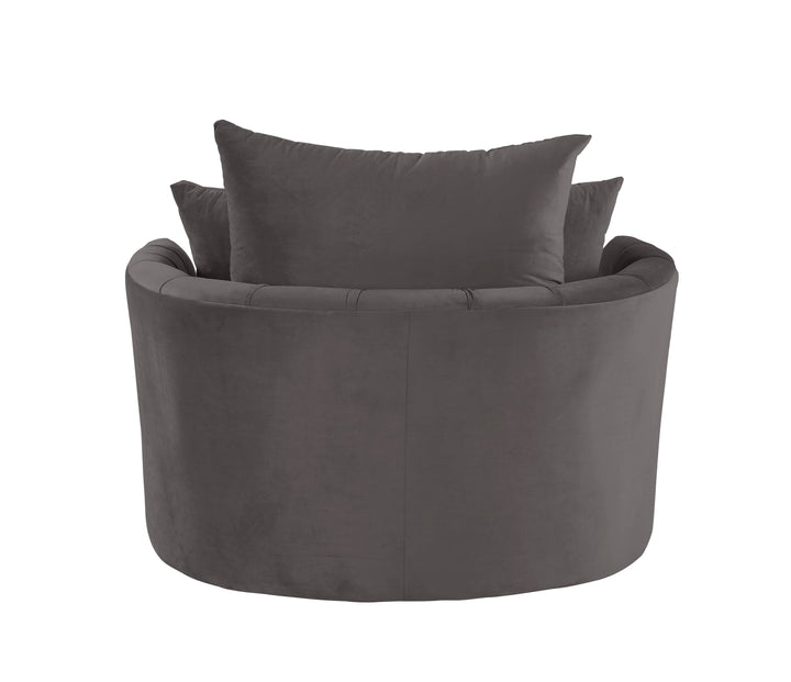 Zunyas - Velvet Accent Chair With Swivel - Gray
