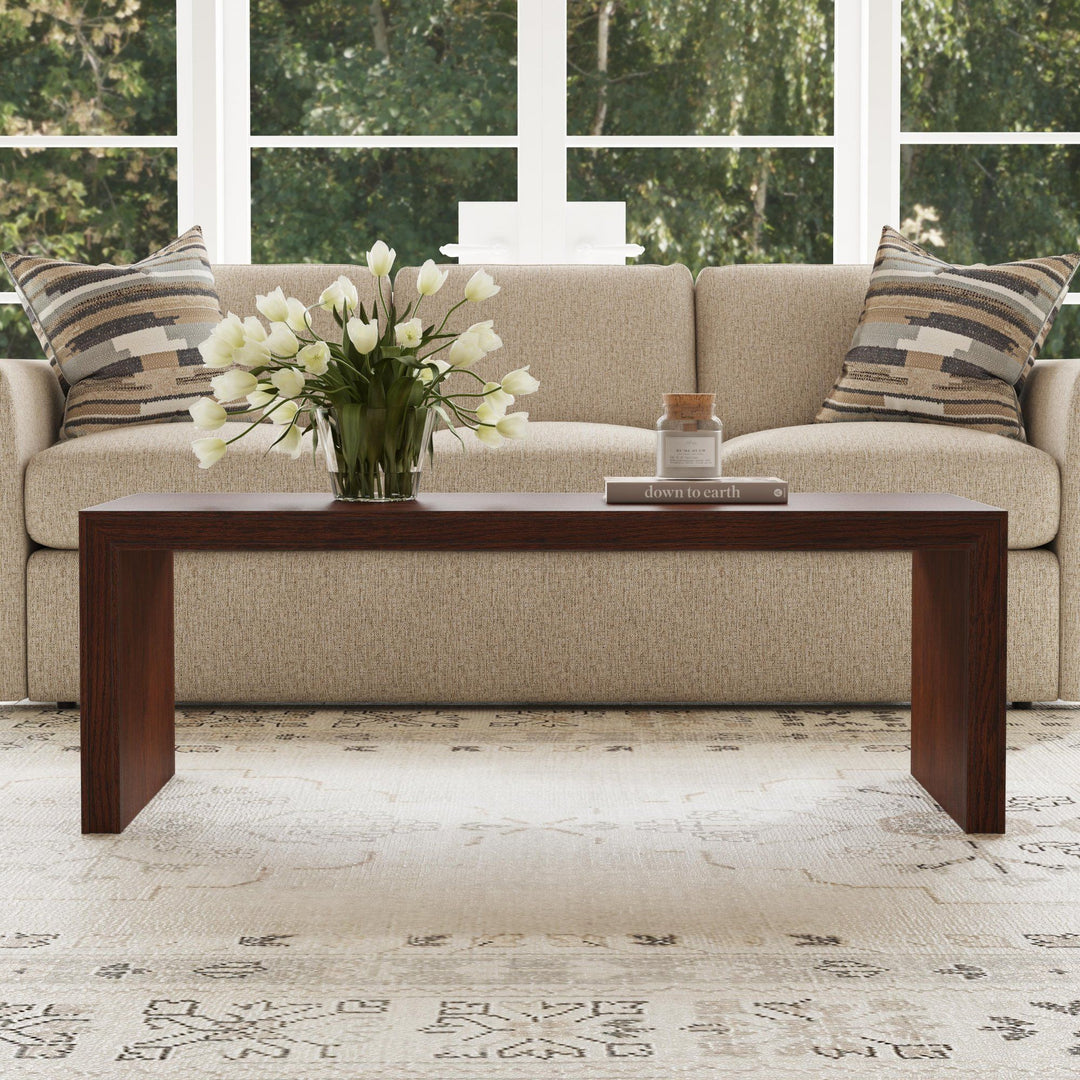 Waterfall  Rectangular Coffee Table  Dark Brown