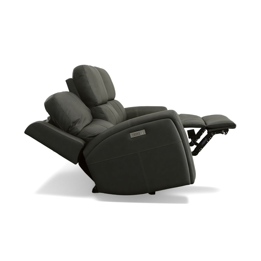 Flexsteel 1043-62PH-94602 Linden  Power Reclining Sofa With Power Headrests & Lumbar  Charcoal