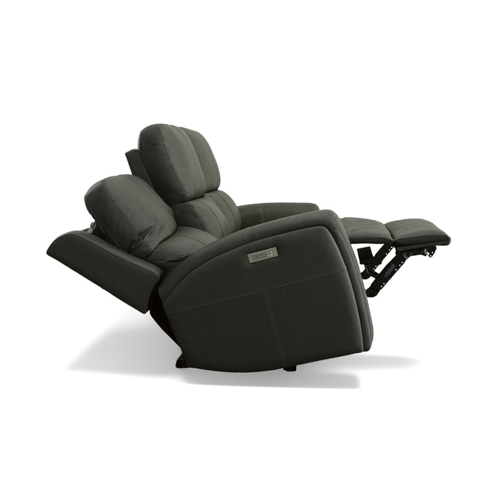 Flexsteel 1043-62PH-94602 Linden  Power Reclining Sofa With Power Headrests & Lumbar  Charcoal