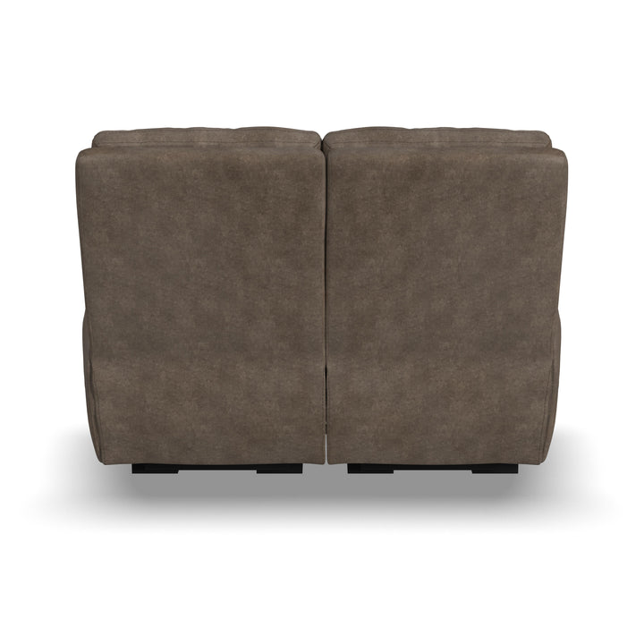 Strait Leather Power Reclining Loveseat with Power Headrests