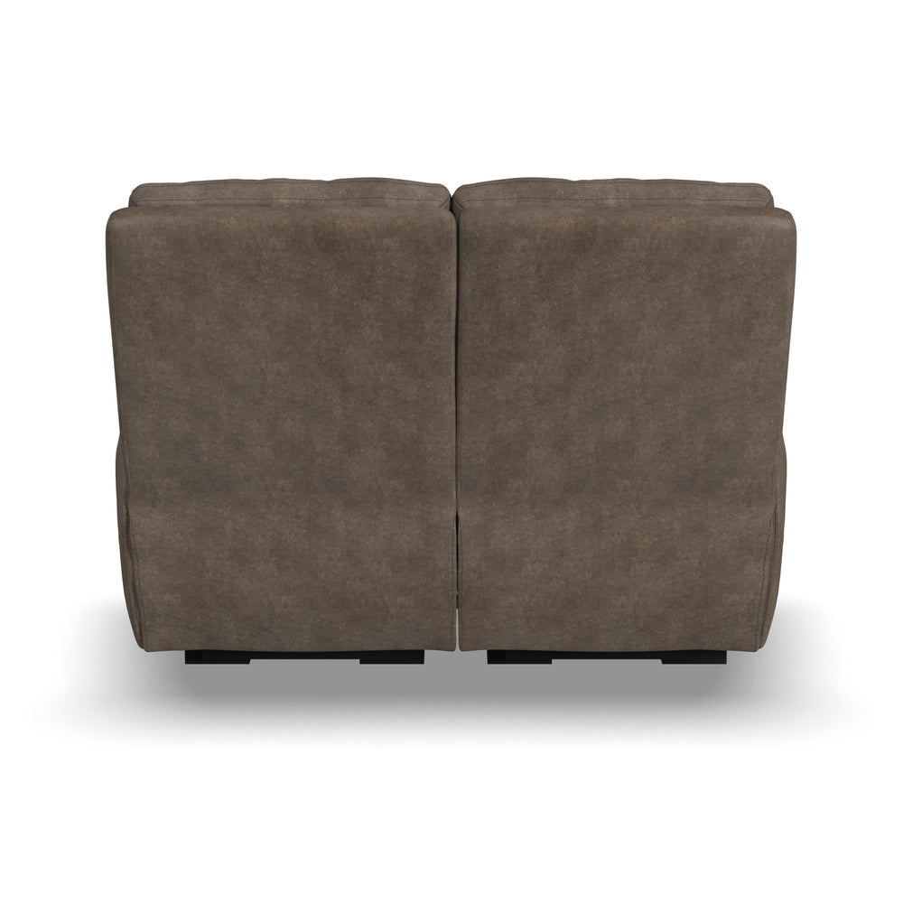 Strait Leather Power Reclining Loveseat with Power Headrests