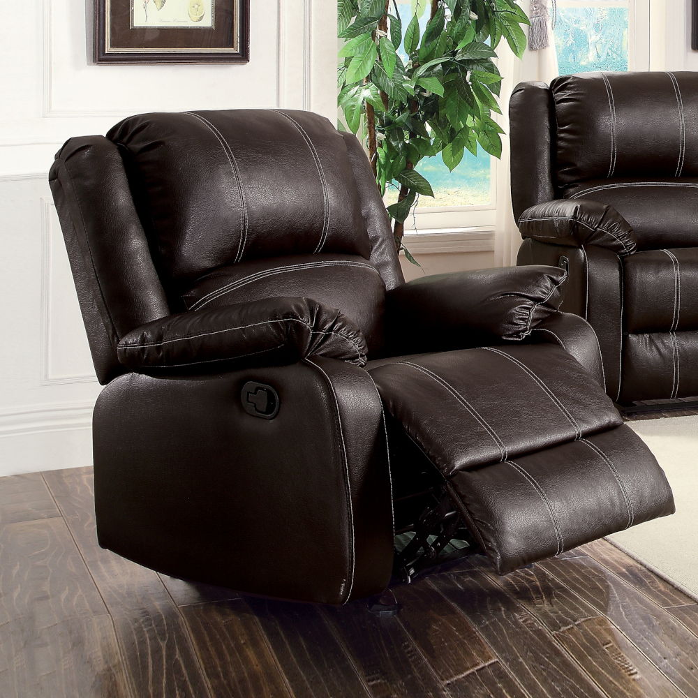 Zuriel - Synthetic Leather Recliner Chair - Brown