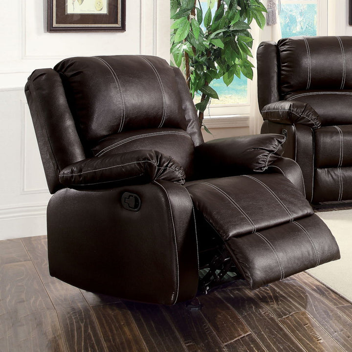 Zuriel - Synthetic Leather Recliner Chair - Brown