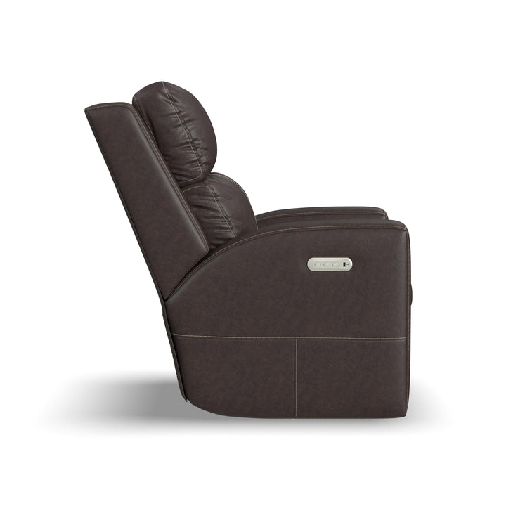 Score Leather Power Reclining Loveseat with Power Headrests &amp; Lumbar