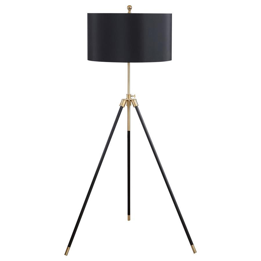 Coaster Furniture Zabka - Drum Shade Metal Tripod Floor Lamp - Black