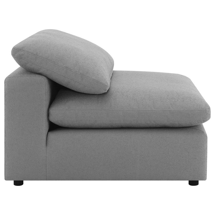 Raleigh - Boucle Upholstered Armless Chair - Gray