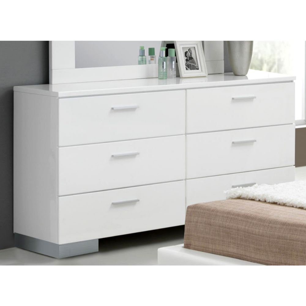 ACME Furniture Lorimar Dresser White & Chrome Leg