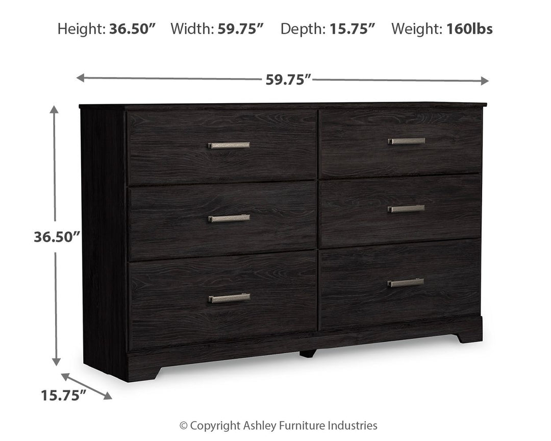 Belachime - Six Drawer Dresser - Charcoal