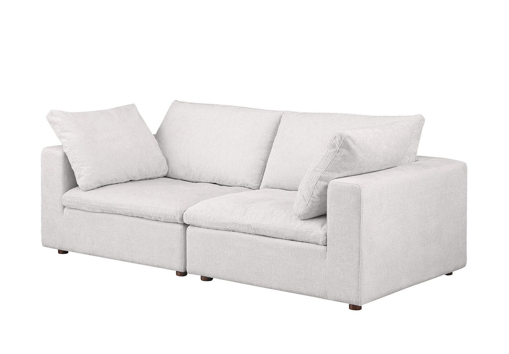 DivanItalia 1100 Modular Loveseat – Top-Grain Italian Leather - Pearl