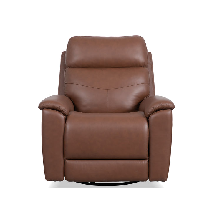 Refined Power Swivel Gliding Recliner With Power Headrest &amp; Lumbar Hickory