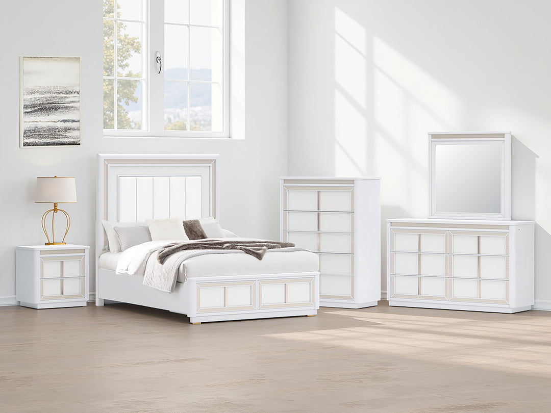 Chalanna - Queen Upholstered Storage Bed - White by Ashley Furniture product image