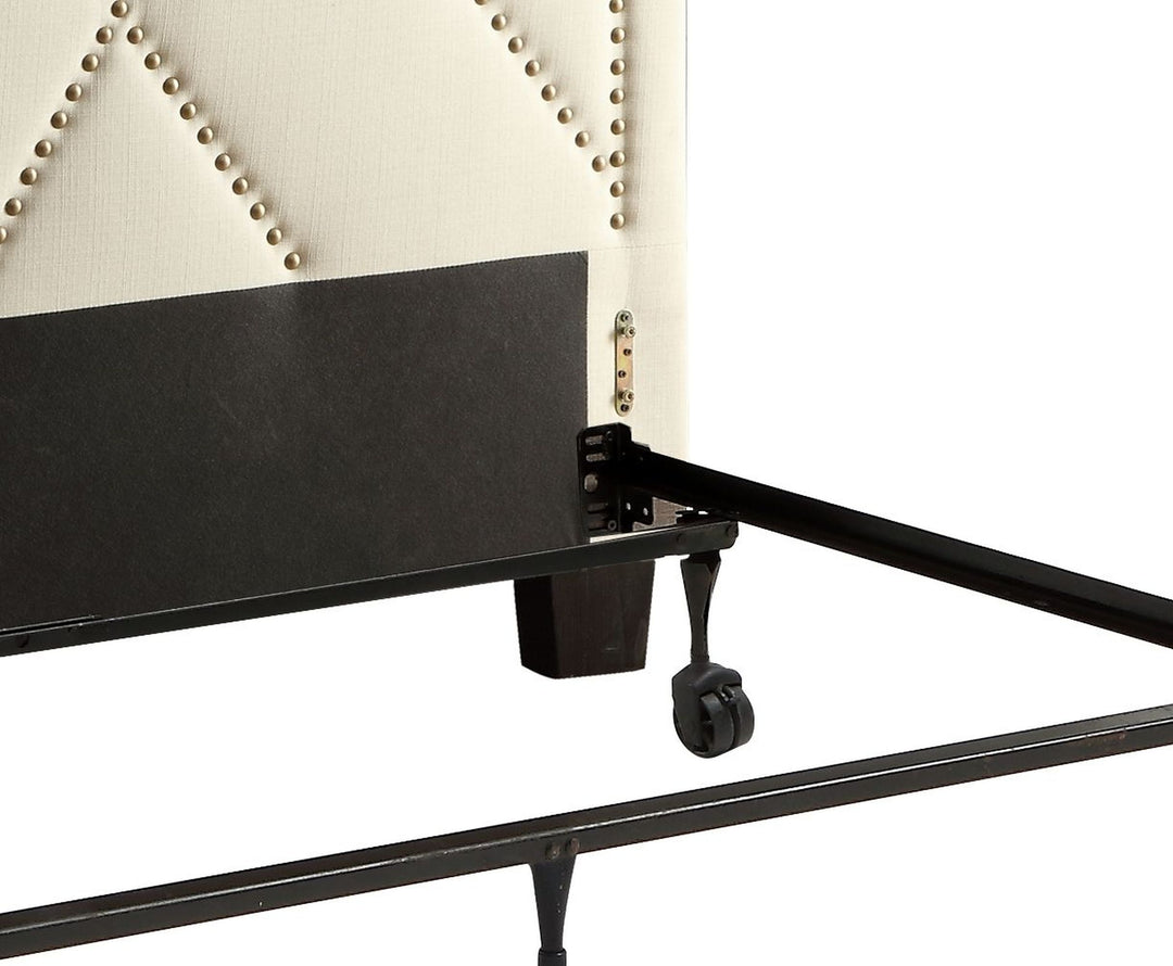 Modus Furniture 3Z45L5Bh20 Vienne Nailhead Patterned Upholstered Headboard In Powder