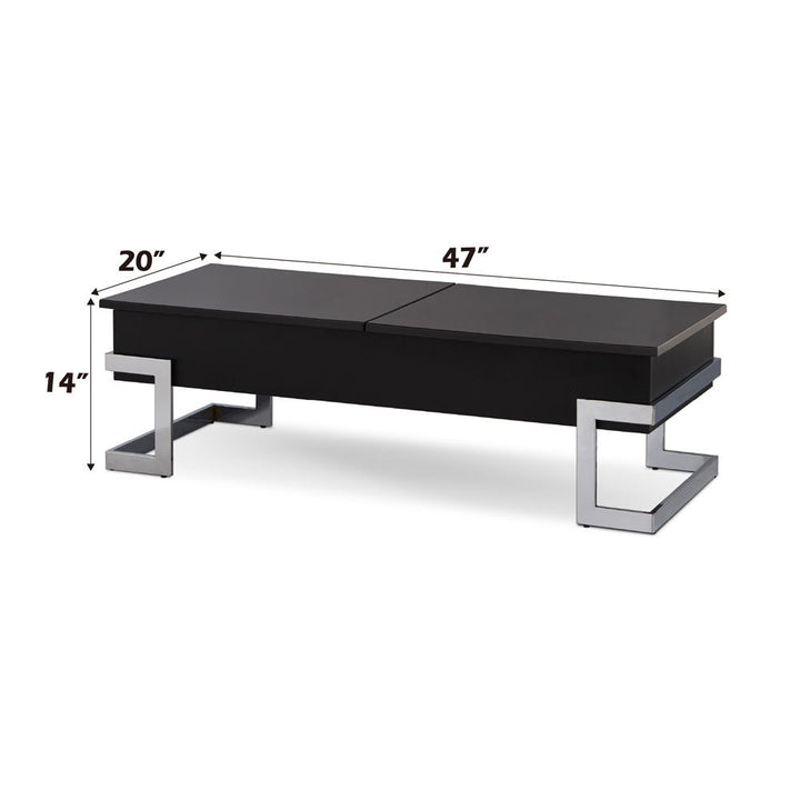 Calnan - Coffee Table With Lift Top - Black High Gloss & Chrome