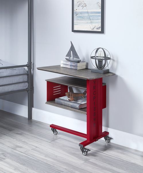 Cargo - Accent Table With Wall Shelf - Red