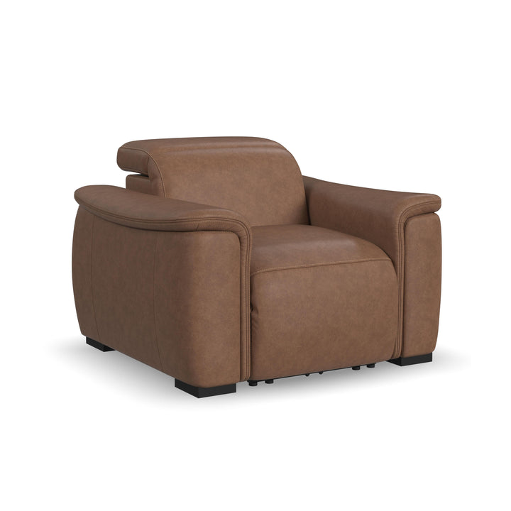 Camden  Power Recliner With Power Headrest  Light Brown