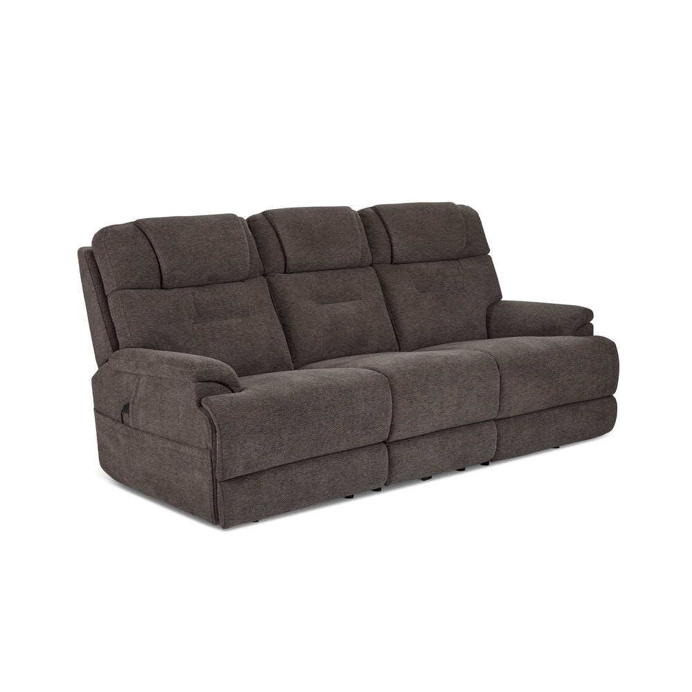 Zecliner Zofa Fabric Power Sleep Sofa with Power Headrests & Lumbar in Umber