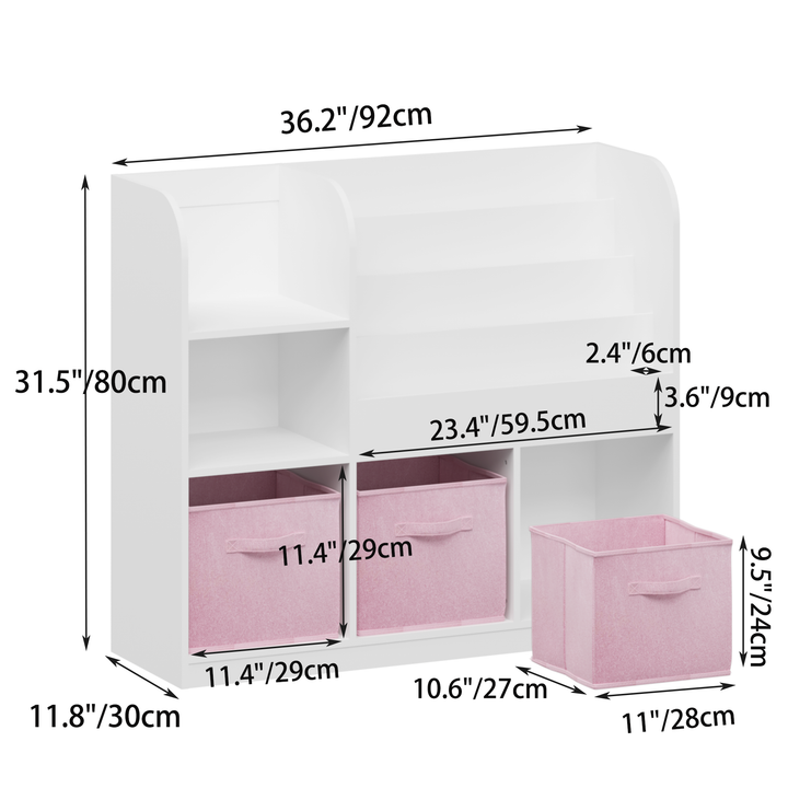 kids-bookcase-and-bookshelf-multifunctional-bookcase-white-pink