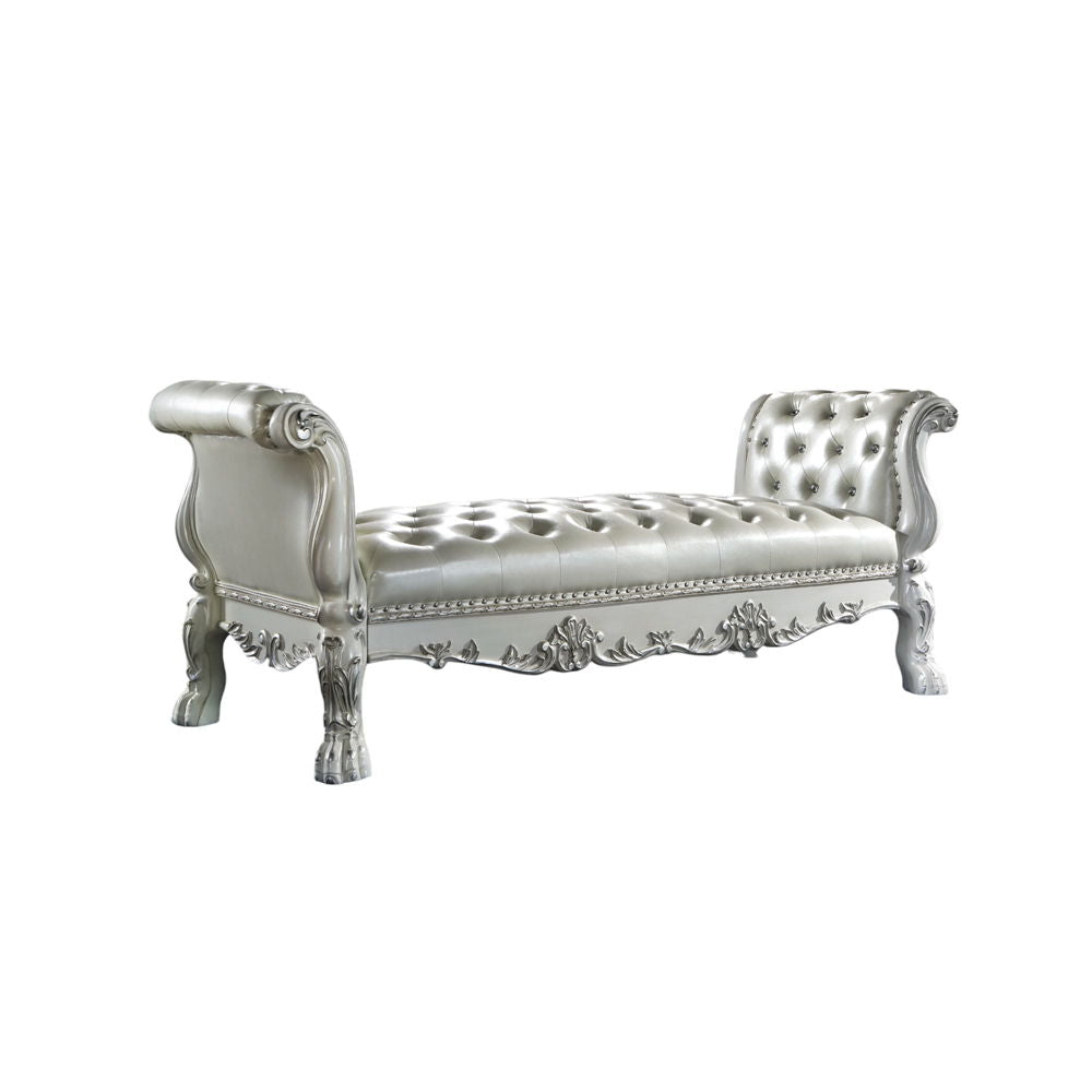 Dresden - Bench - Synthetic Leather & Bone White