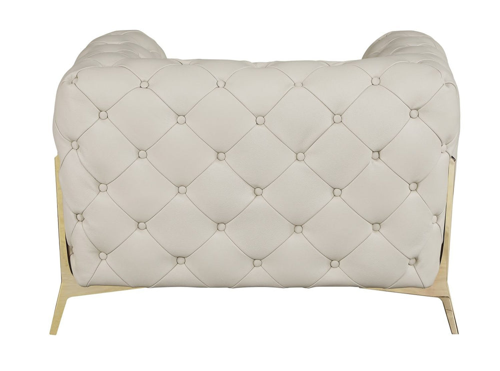 DivanItalia 970 Italian Leather Beige Chair - alternate view 3
