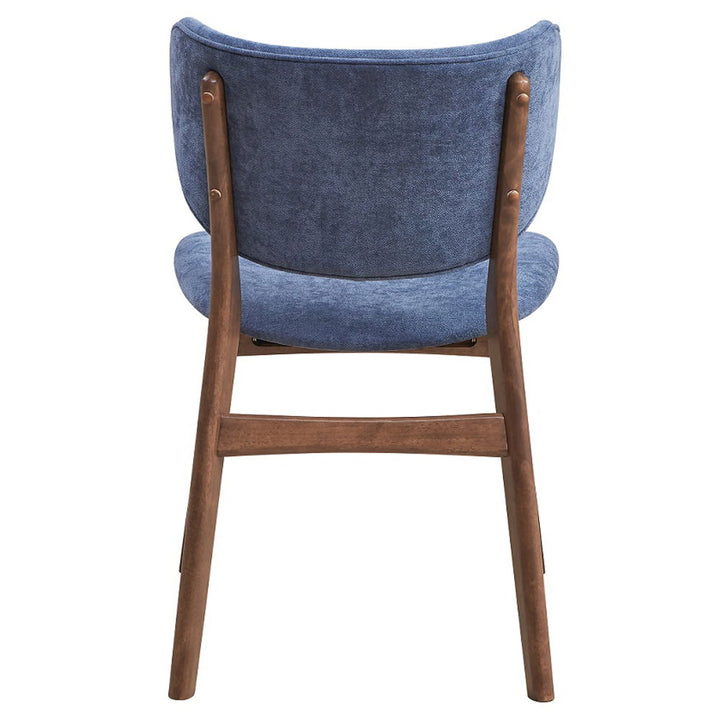 Bevis - Side Chair Set of 2) - Blue Fabric & Walnut