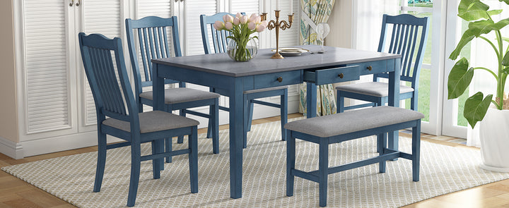compact-6-piece-dining-set-with-4-chairs-bench-storage-drawer-walnut-buttermilk
