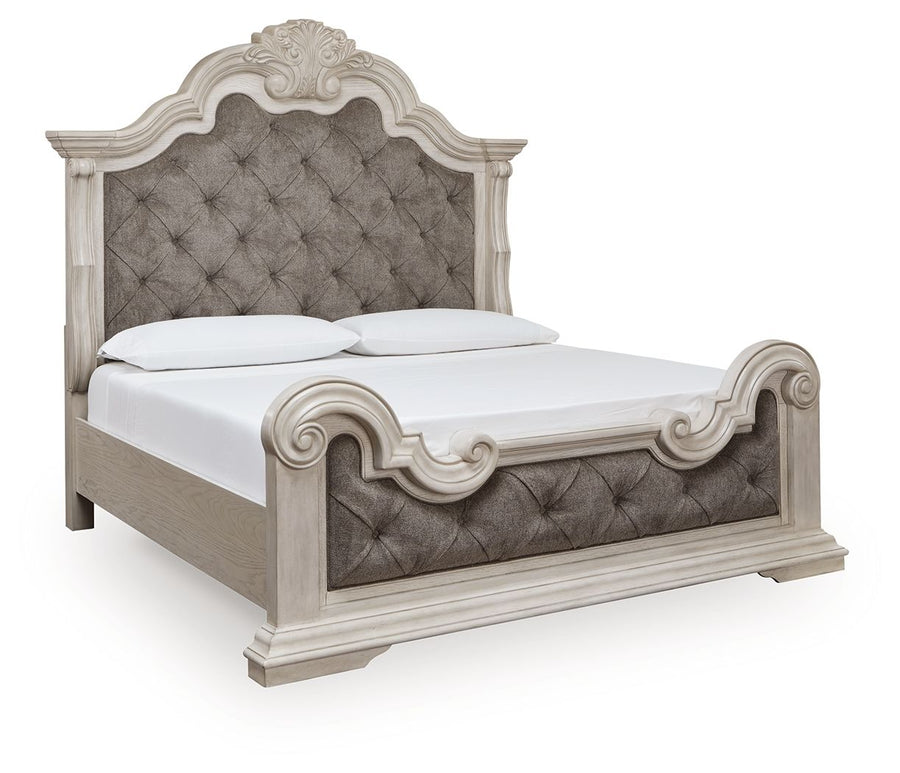 Bruchandi - King Upholstered Panel Bed - Antique White by Ashley Furniture product image
