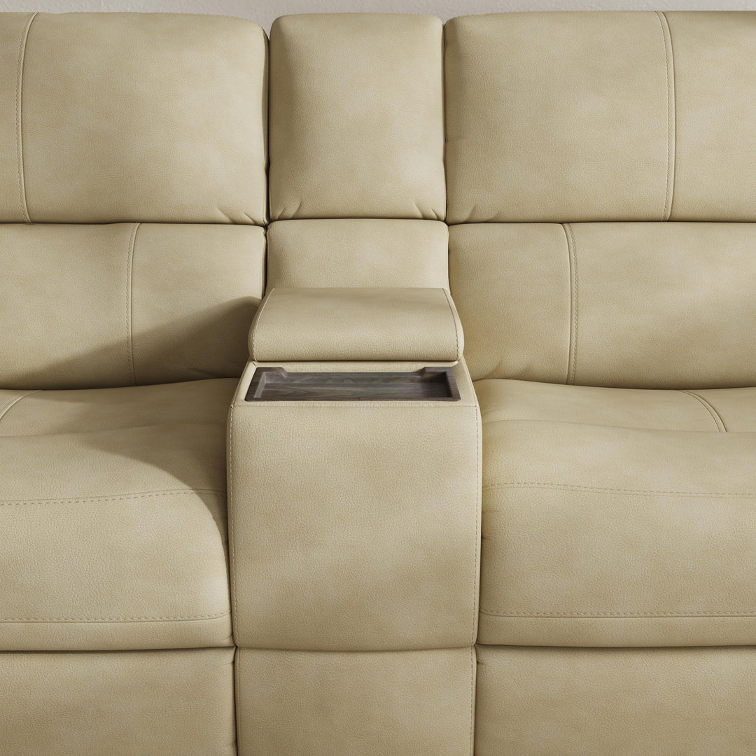 Flexsteel 1041-64PH-94680 Henry  Power Reclining Loveseat With Console & Power Headrests & Lumbar  Beige