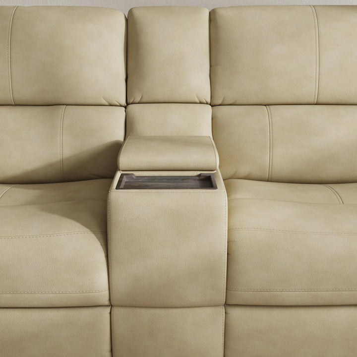 Flexsteel 1041-64PH-94680 Henry  Power Reclining Loveseat With Console & Power Headrests & Lumbar  Beige