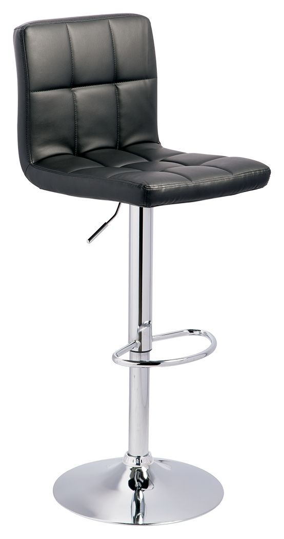 Bellatier - Tall UPH Swivel Barstool(Set of 2) - Black / Chrome Finish