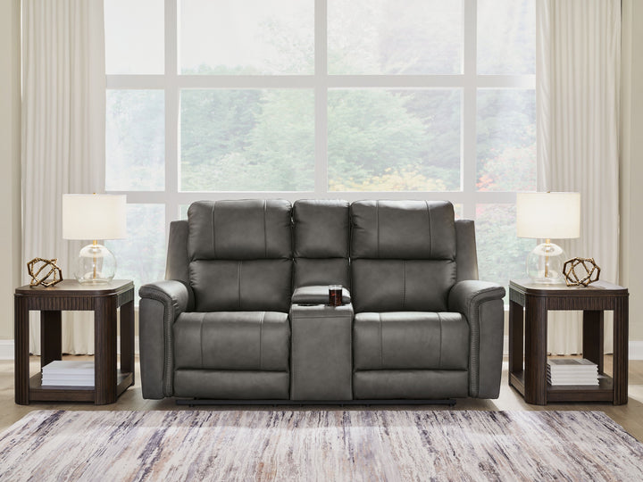 Bleckley - Power Reclining Loveseat With Console / Adjustable Headrest - Anchor by Ashley Furniture product image