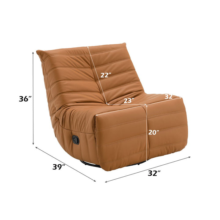 talmon-recliner-with-swivel-orange-synthetic-leather