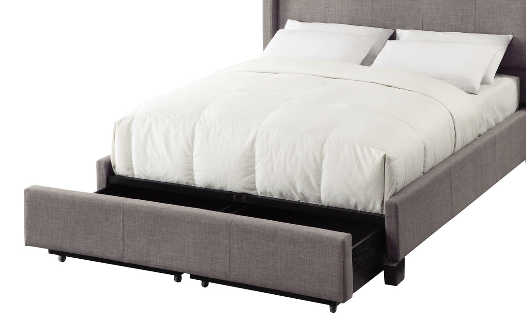 Modus Furniture 3Zh3D553 Melina Upholstered Footboard Storage Bed In Dolphin Linen