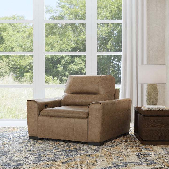Graham Leather Power Sliding Chair in River