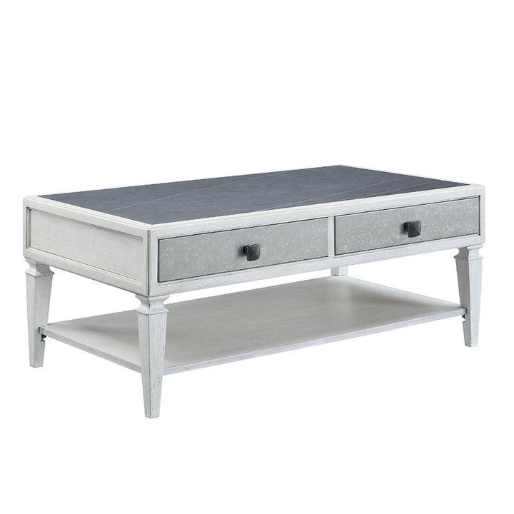 Katia - Coffee Table - Rustic Gray & Weathered White