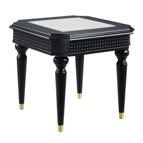 ACME Furniture Tayden End Table With Marble Top Marble Top & Black