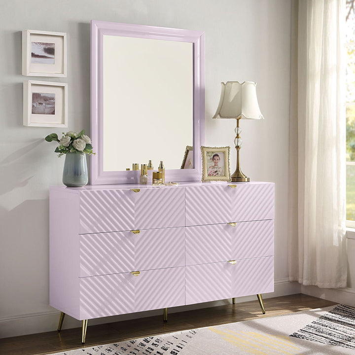Gaines - Dresser - Pink High Gloss