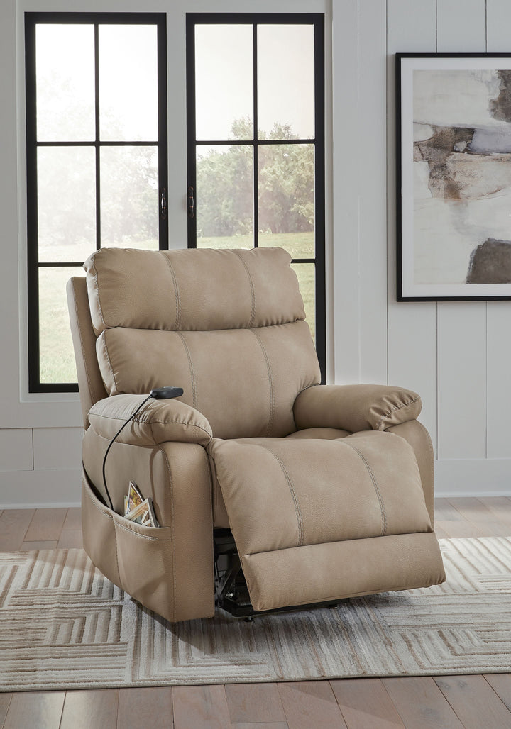 Next-Gen Durapella Power Lift Recliner with Dual Motors & Faux Leather Upholstery - Sand