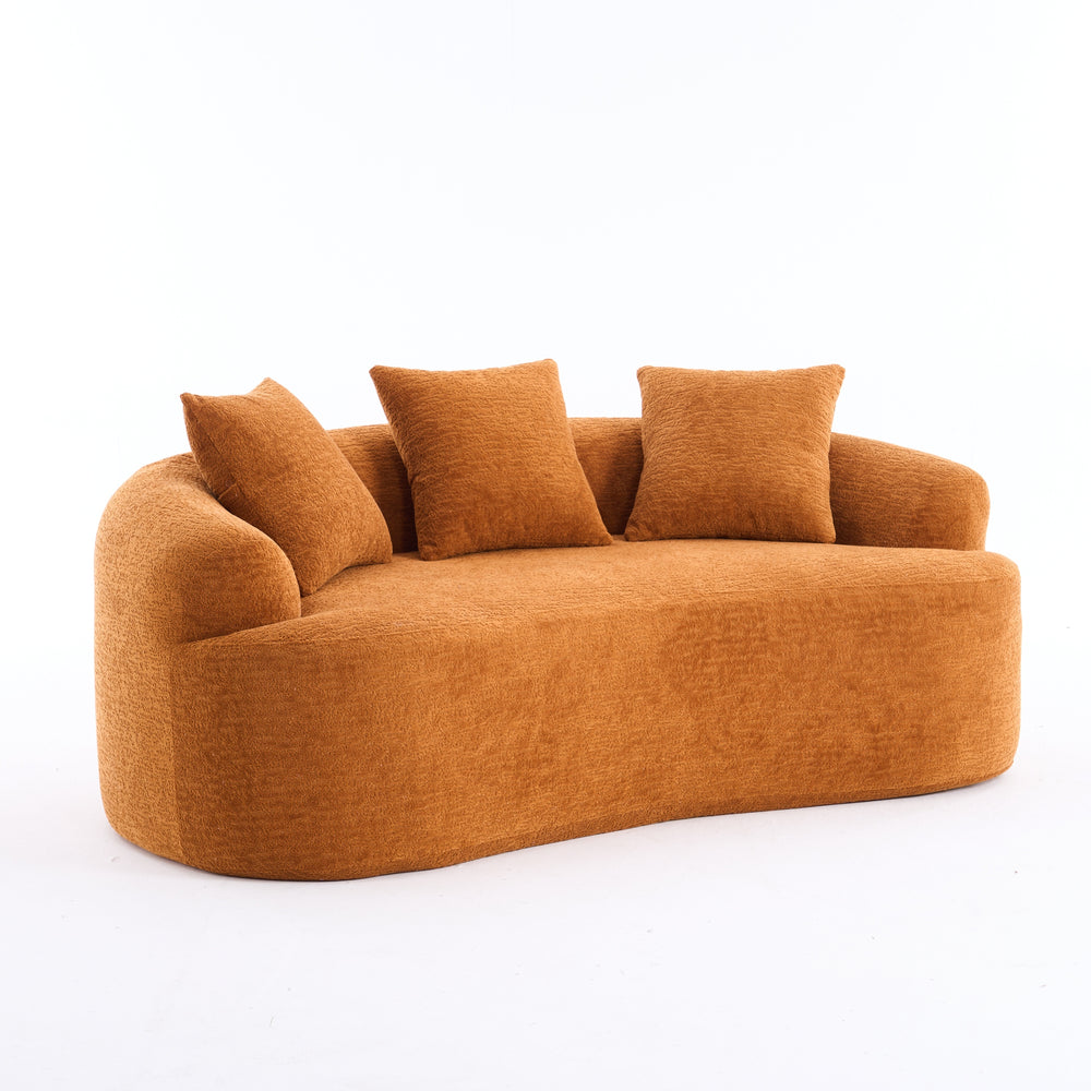 curved-loveseat-orange-full-compression-sponge-sofa
